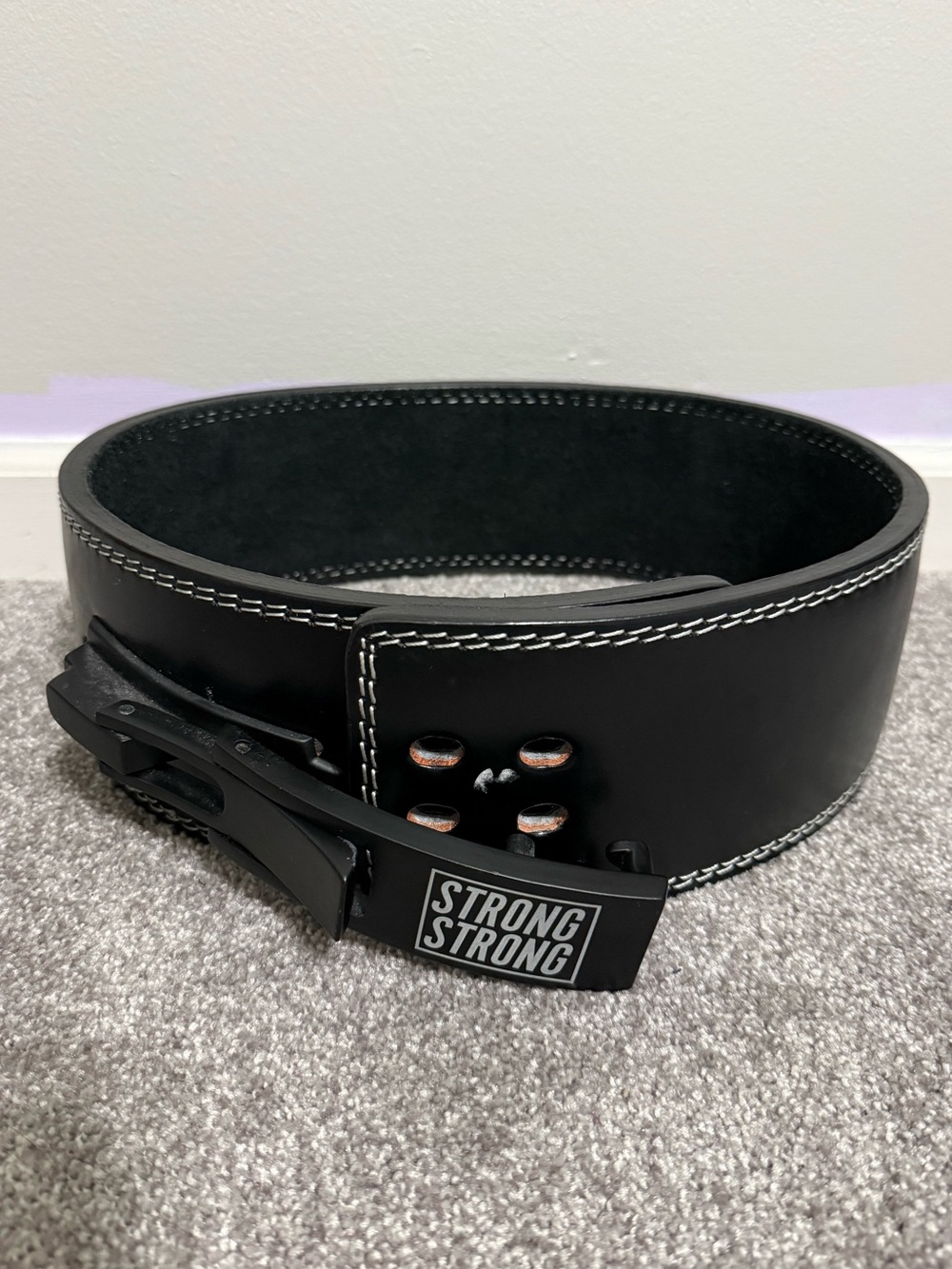 Strong Strong Supply Black Leather Weightlifting Belt